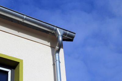 Gutter installation on commercial building